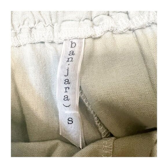 Banjara Linen Blend Jogger Style Pants Crossover Front Sage Green Size Small - Picture 7 of 8